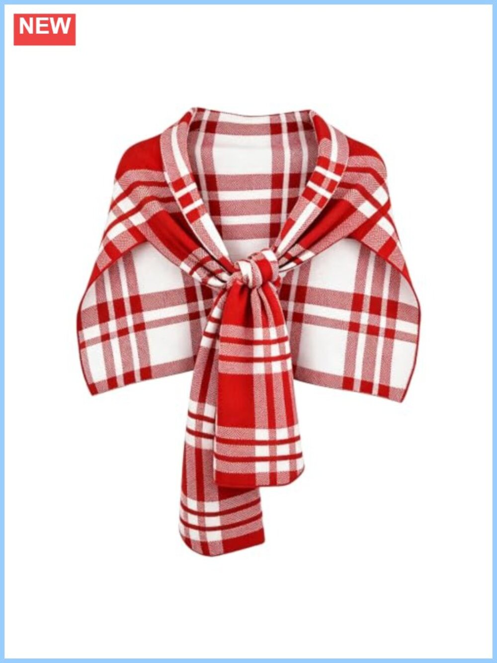 Plaid Knit Sweater Shawl Wrap Lightweight Shoulder Cape Poncho Women One Size